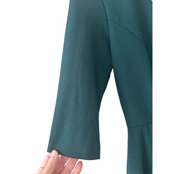 BHLDN Valdis Emerald Green Tea Length Dress Size 0 Bridesmaid Mother Of Bride - Picture 7 of 9